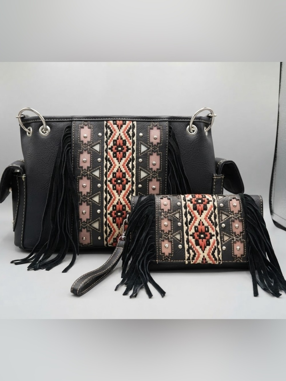 Women's Southwestern Aztec Concealed Carry Handbag & Matching Crossbody Wallet